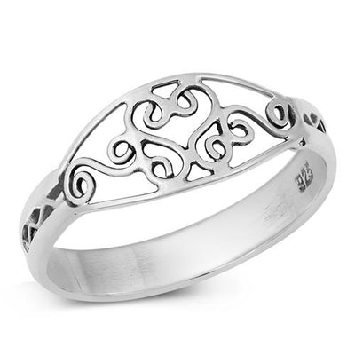 Sterling Silver Oxidized Bali Filigree Ring