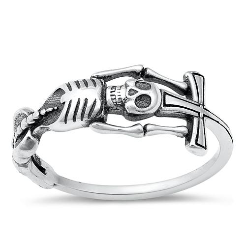 Sterling Silver Oxidized Skeleton Ring