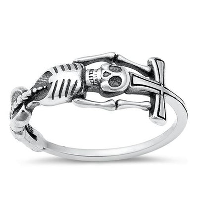 Sterling Silver Oxidized Skeleton Ring