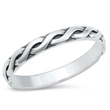 Sterling Silver Oxidized Braid Band Ring