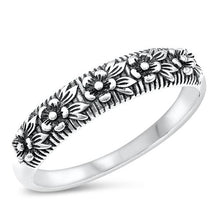 Load image into Gallery viewer, Sterling Silver Oxidized Flowers Ring