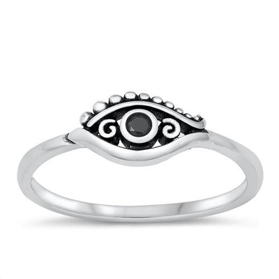 Sterling Silver Oxidized Eye Ring