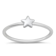 Load image into Gallery viewer, Sterling Silver Rhodium Plated Star Ring