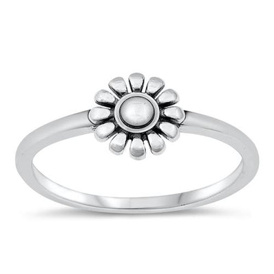 Sterling Silver Oxidized Daisy Ring