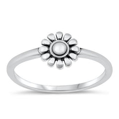 Sterling Silver Oxidized Daisy Ring