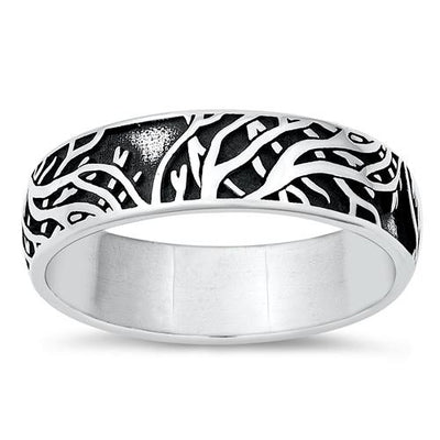 Sterling Silver Oxidized Branches Ring