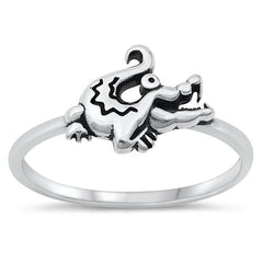 Sterling Silver Oxidized Alligator Ring