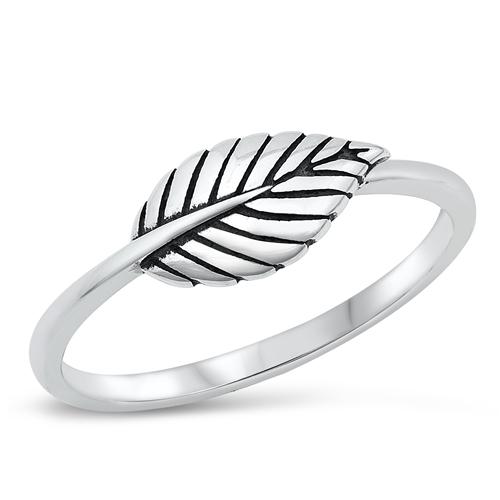 Sterling Silver Oxidized Leaves Ring