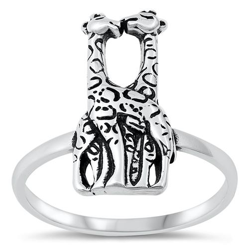 Sterling Silver Oxidized Giraffe Ring