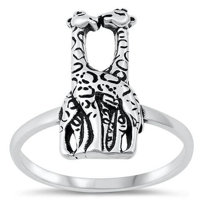 Sterling Silver Oxidized Giraffe Ring