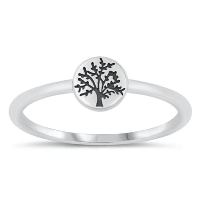 Sterling Silver Oxidized Tree Of Life Ring