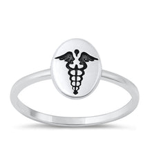 Load image into Gallery viewer, Sterling Silver Oxidized Caduceus Ring