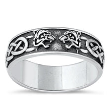 Load image into Gallery viewer, Sterling Silver Oxidized Celtic Tiger Ring