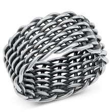Load image into Gallery viewer, Sterling Silver Oxidized Weave Band Ring