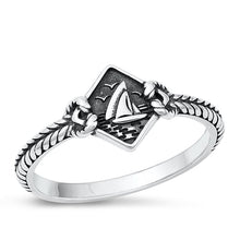 Load image into Gallery viewer, Sterling Silver Oxidized Ship Ring