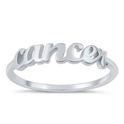 Sterling Silver Rhodium Plated Cancer Zodiac Ring