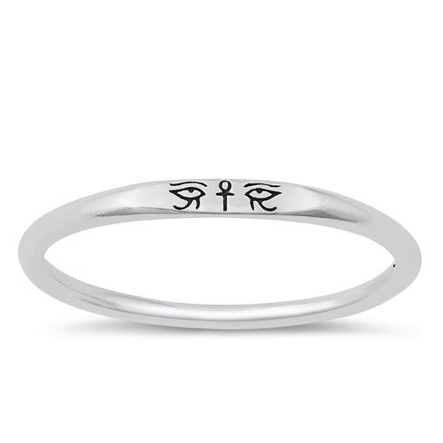 Sterling Silver Oxidized Eye of Horus Ring