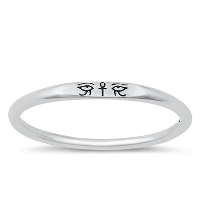 Sterling Silver Oxidized Eye of Horus Ring