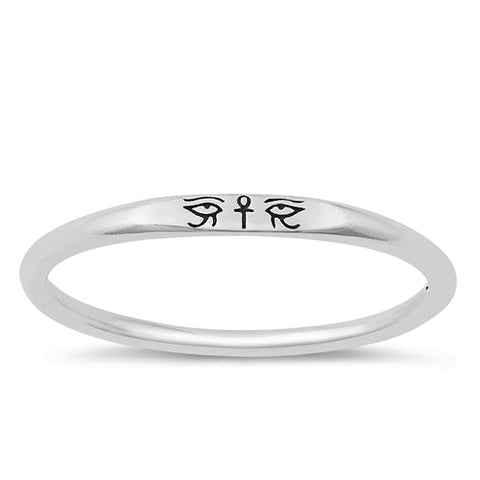 Sterling Silver Oxidized Eye of Horus Ring