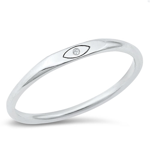 Sterling Silver High Polish Eye Ring