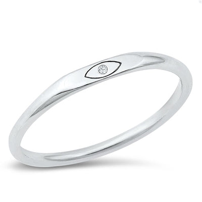 Sterling Silver High Polish Eye Ring