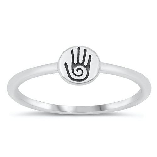 Sterling Silver Oxidized Hand Ring