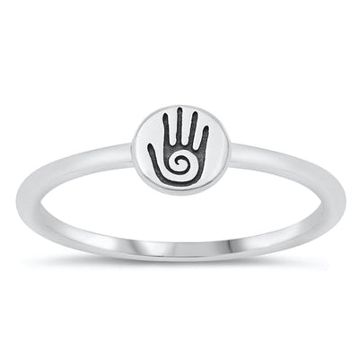 Sterling Silver Oxidized Hand Ring