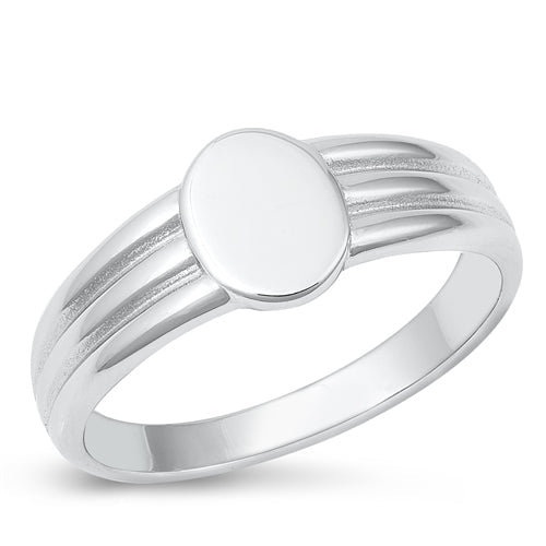 Sterling Silver Rhodium Plated Ring-8.9mm