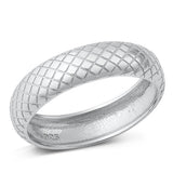 Sterling Silver Rhodium Plated Ring-6mm