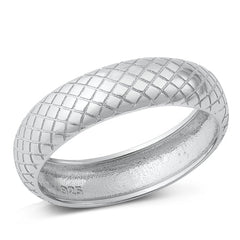 Sterling Silver Rhodium Plated Ring-6mm