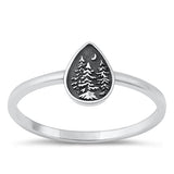 Sterling Silver Oxidized Forest Tree Ring