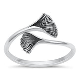 Sterling Silver Oxidized Fish Tail Ring