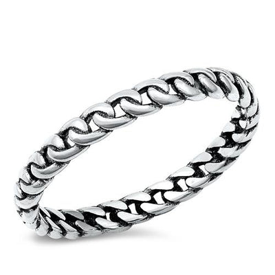 Sterling Silver Oxidized Chain Ring