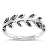 Sterling Silver Oxidized Leaves Ring