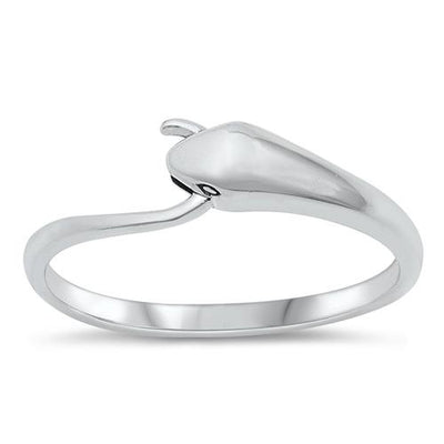Sterling Silver Oxidized Snake Ring-5.4mm