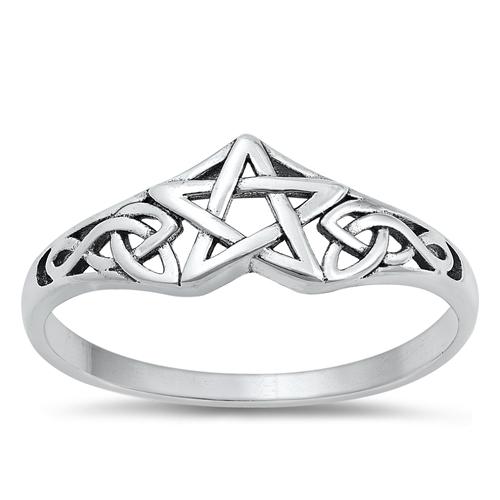 Sterling Silver Oxidized Celtic Star Ring