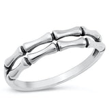 Sterling Silver Oxidized Bamboo Ring