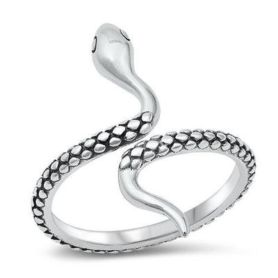 Sterling Silver Oxidized Snake Ring