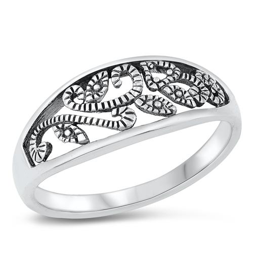 Sterling Silver Oxidized Vines Ring-2