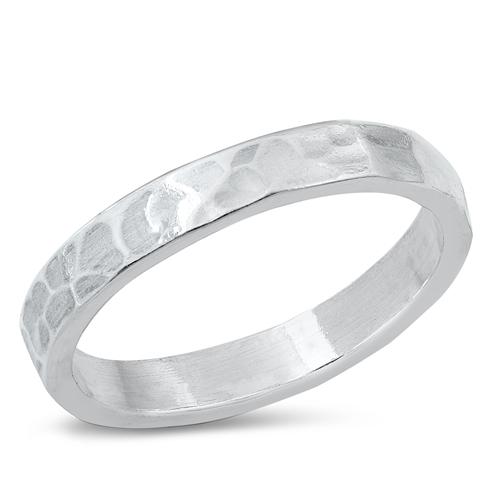Sterling Silver Oxidized Hammered Band Ring