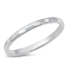 Load image into Gallery viewer, Sterling Silver High Polish Hammered Band Ring