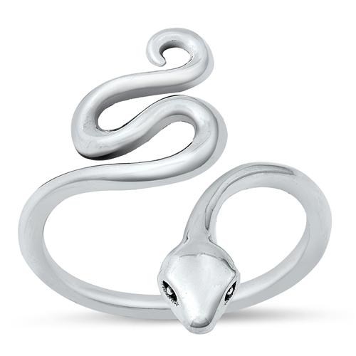 Sterling Silver Oxidized Snake Ring-25mm