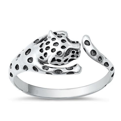 Sterling Silver Oxidized Leopard Ring