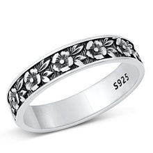 Load image into Gallery viewer, Sterling Silver Oxidized Flowers Ring-1