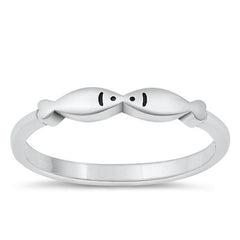 Sterling Silver Oxidized Fish Ring