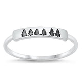 Sterling Silver Oxidized Trees Ring