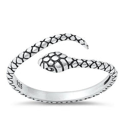 Sterling Silver Oxidized snake Ring-7.3mm