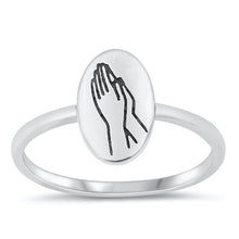 Load image into Gallery viewer, Sterling Silver Oxidized Praying Hands Ring