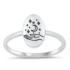 Sterling Silver Oxidized Flower Ring