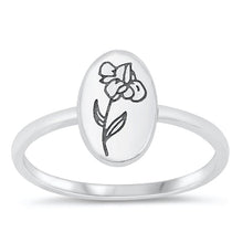 Load image into Gallery viewer, Sterling Silver Oxidized Flower Ring